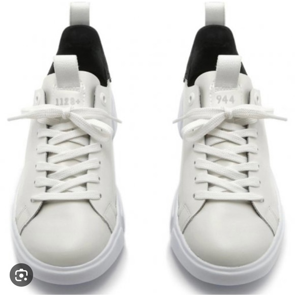 SCHUTZ + FIEVER Sneakers Melrose Black & Off-White Leather /Size Brazil 38 /US 9 - Picture 13 of 13
